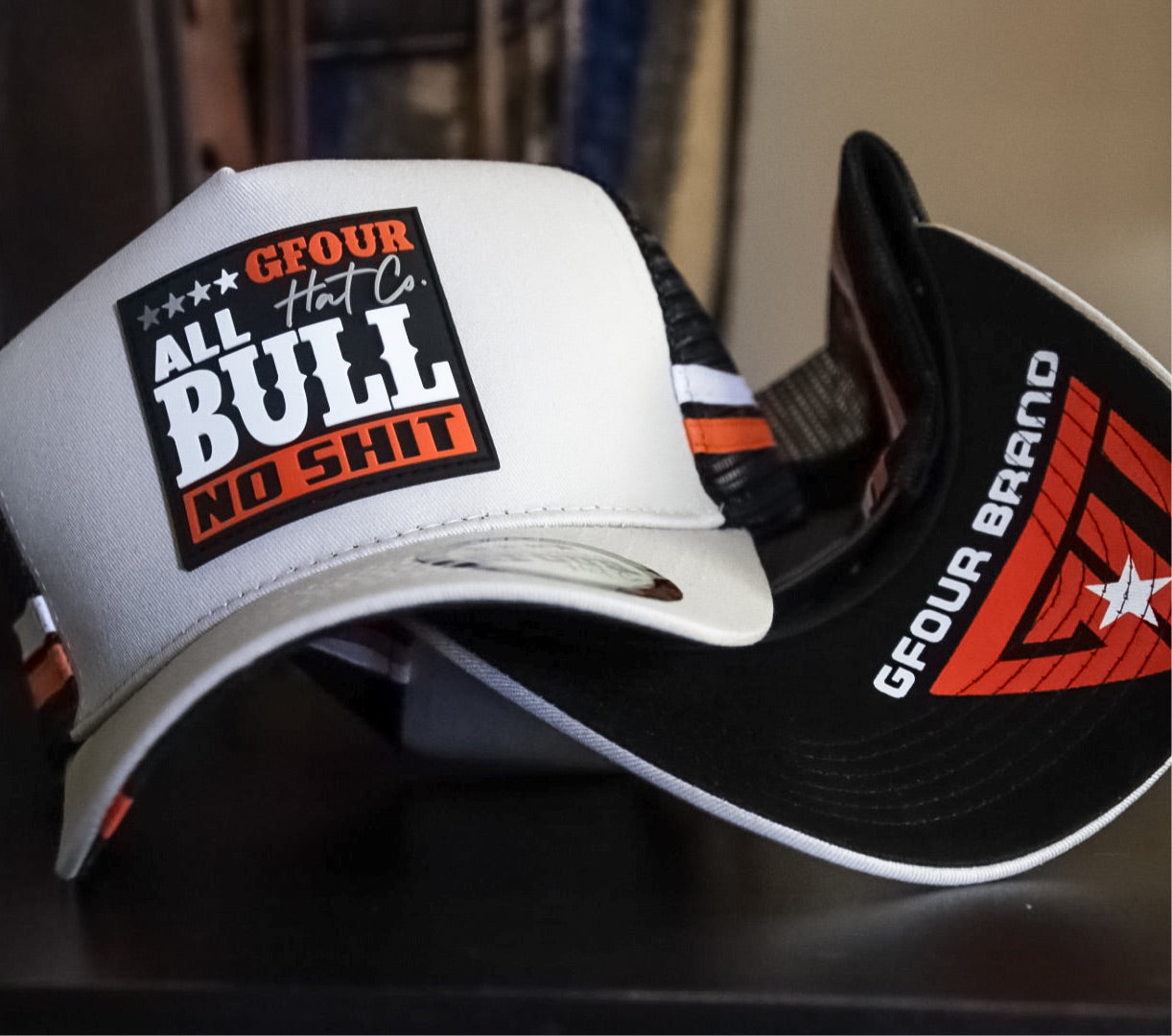 ABNS PVC PATCH - Grey/Orange - GFOUR HAT CO.