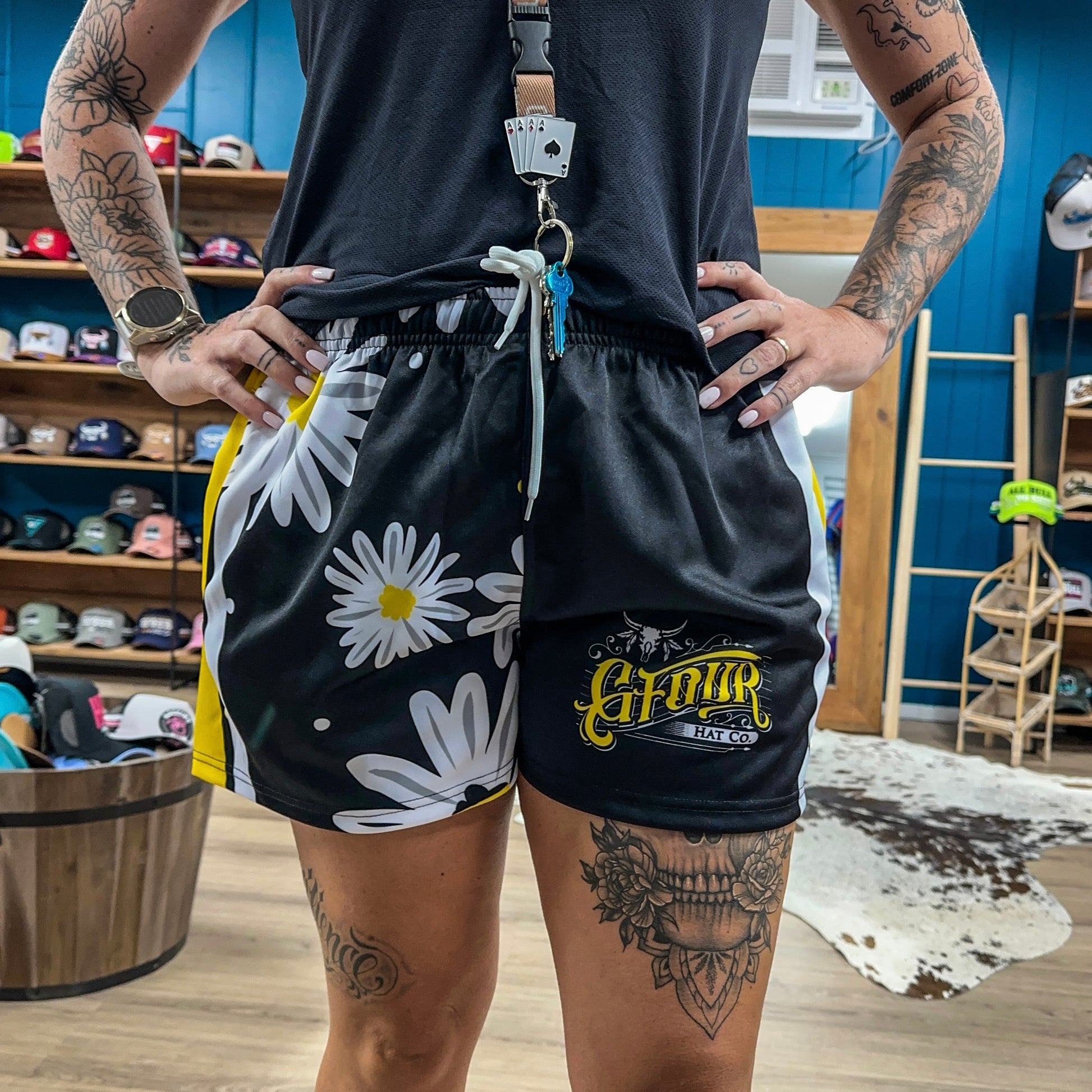 Unisex Footy Shorts - “Daisy” - GFOUR HAT CO.