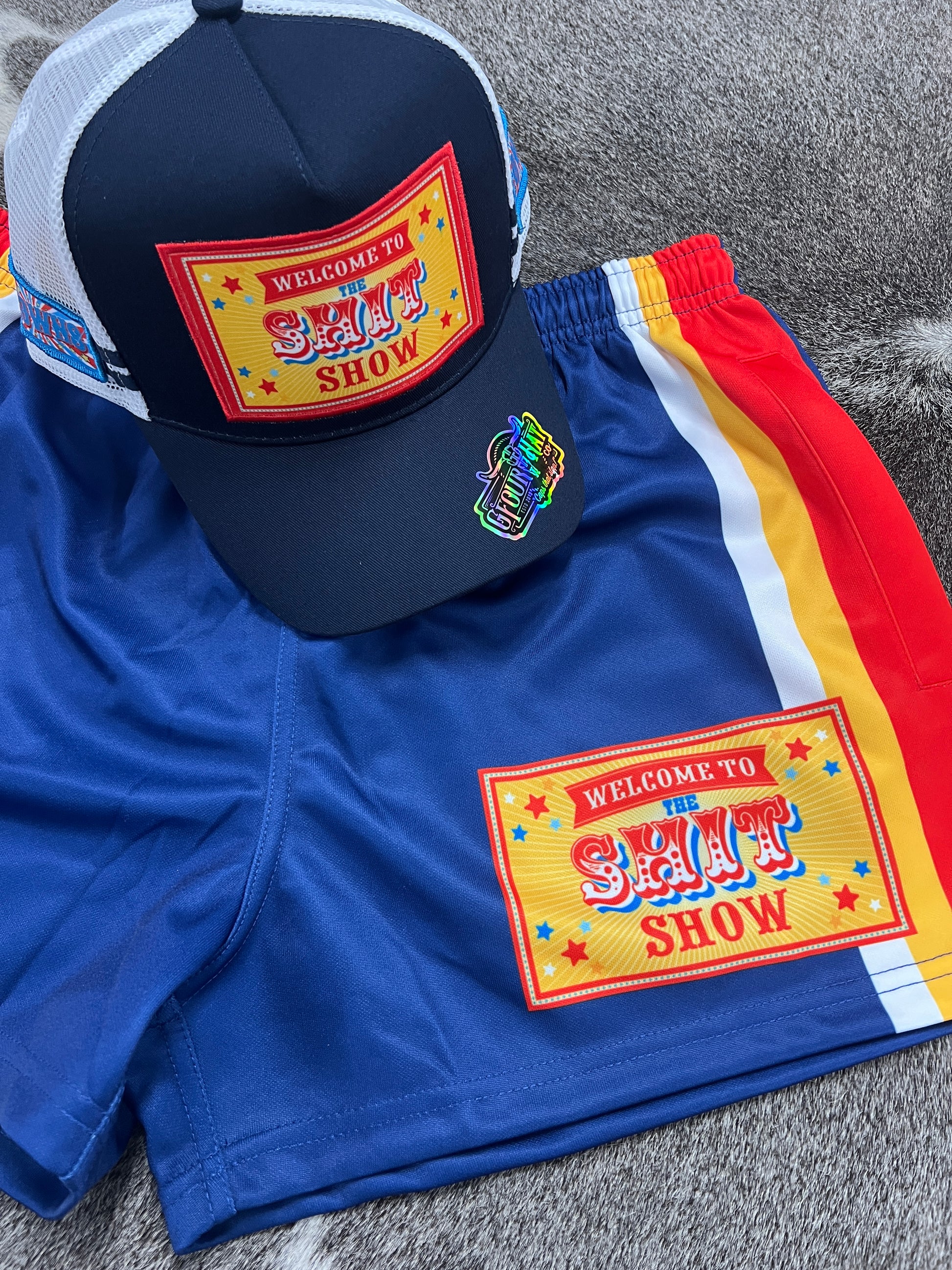 Unisex Footy Shorts - “Shit Show" - GFOUR HAT CO.
