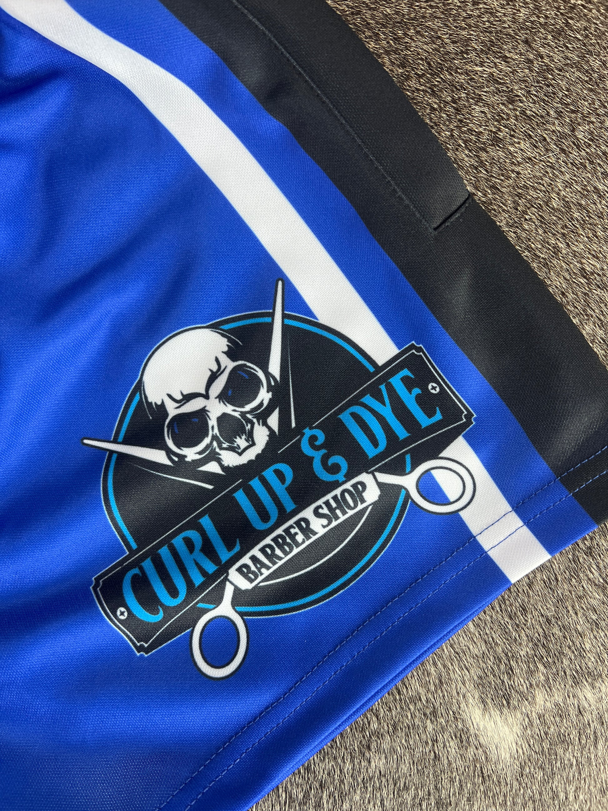Unisex Footy Shorts - “Curl Up & Dye” Blue - GFOUR HAT CO.
