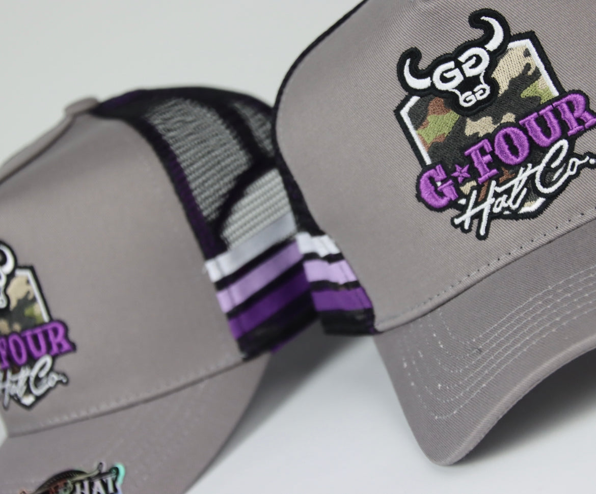Camo Logo - Purple - GFOUR HAT CO.