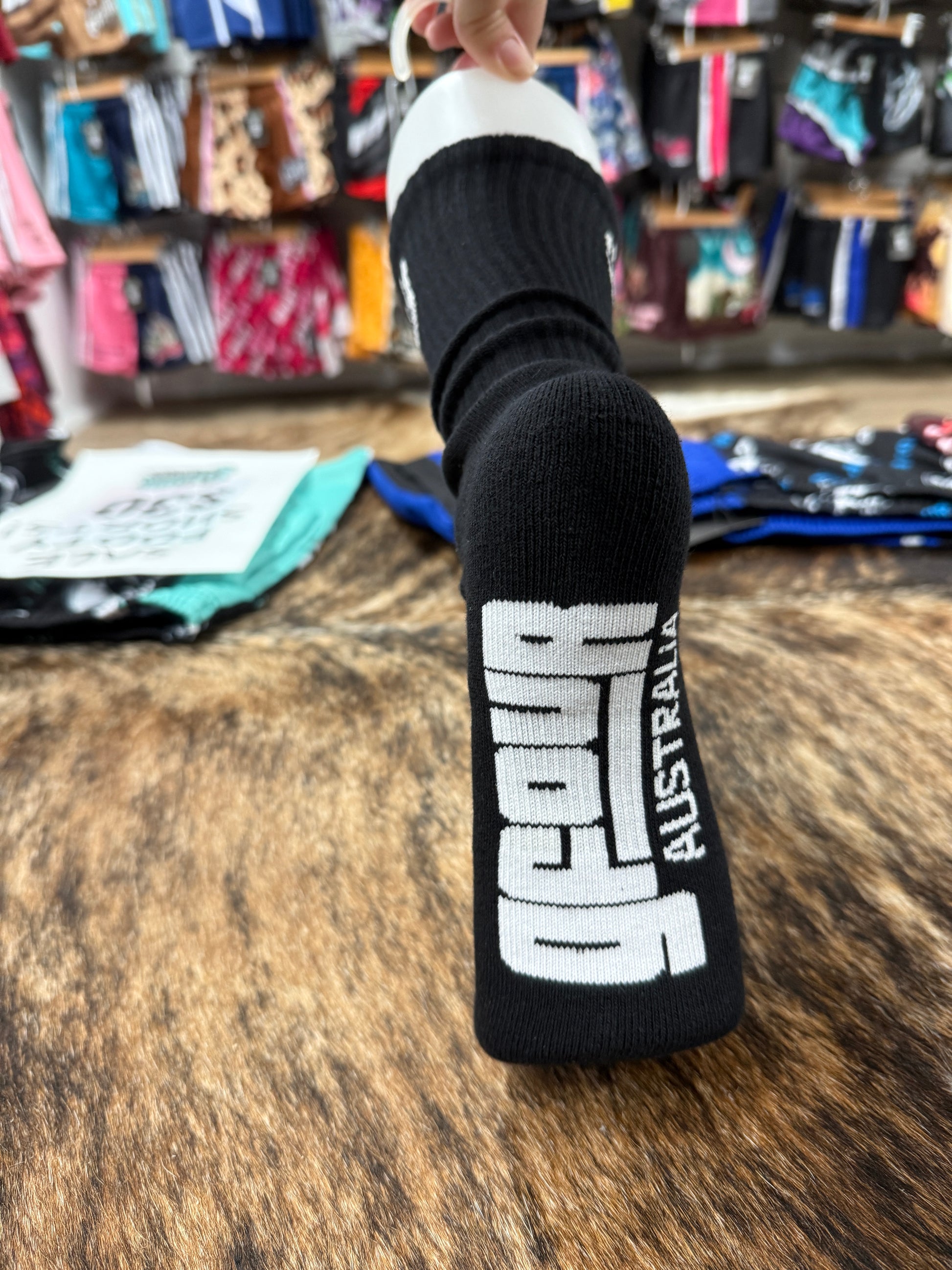 "GFOUR AUS" Crew Socks - Black