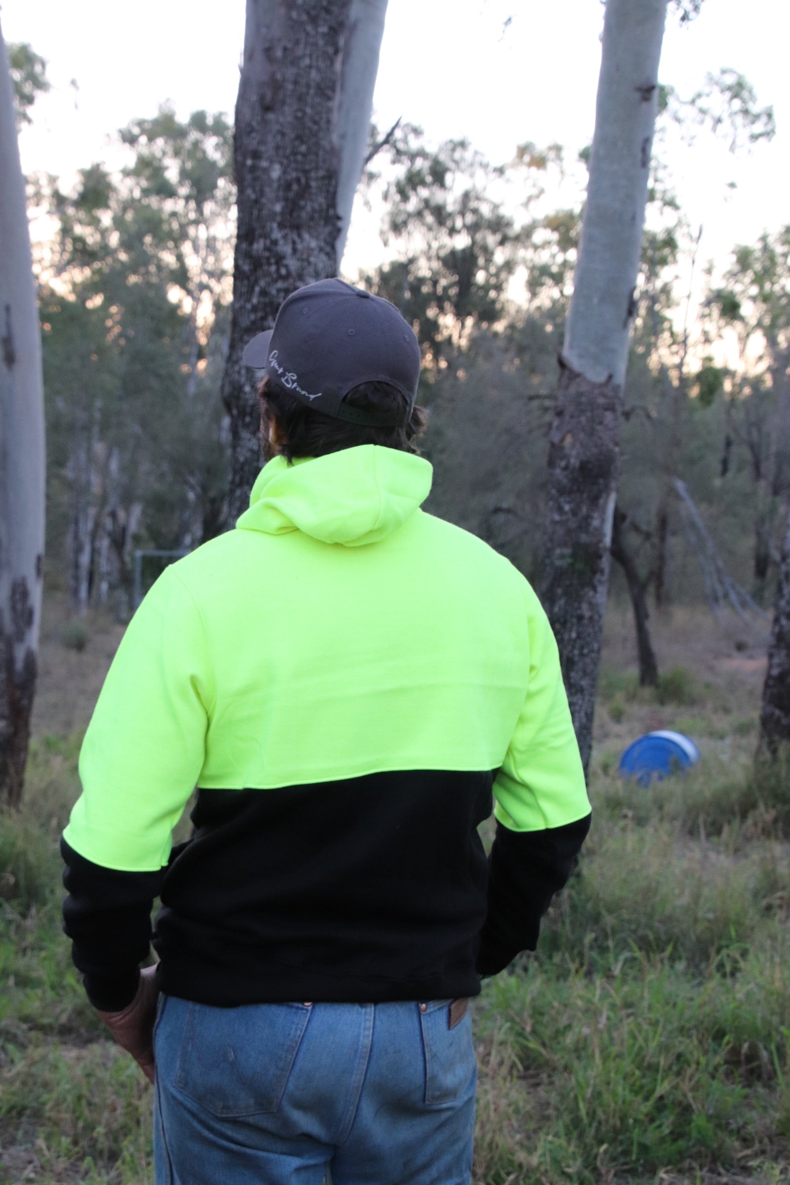 GFOUR Brand Embroidered Hoodie - Fluro Yellow/Black