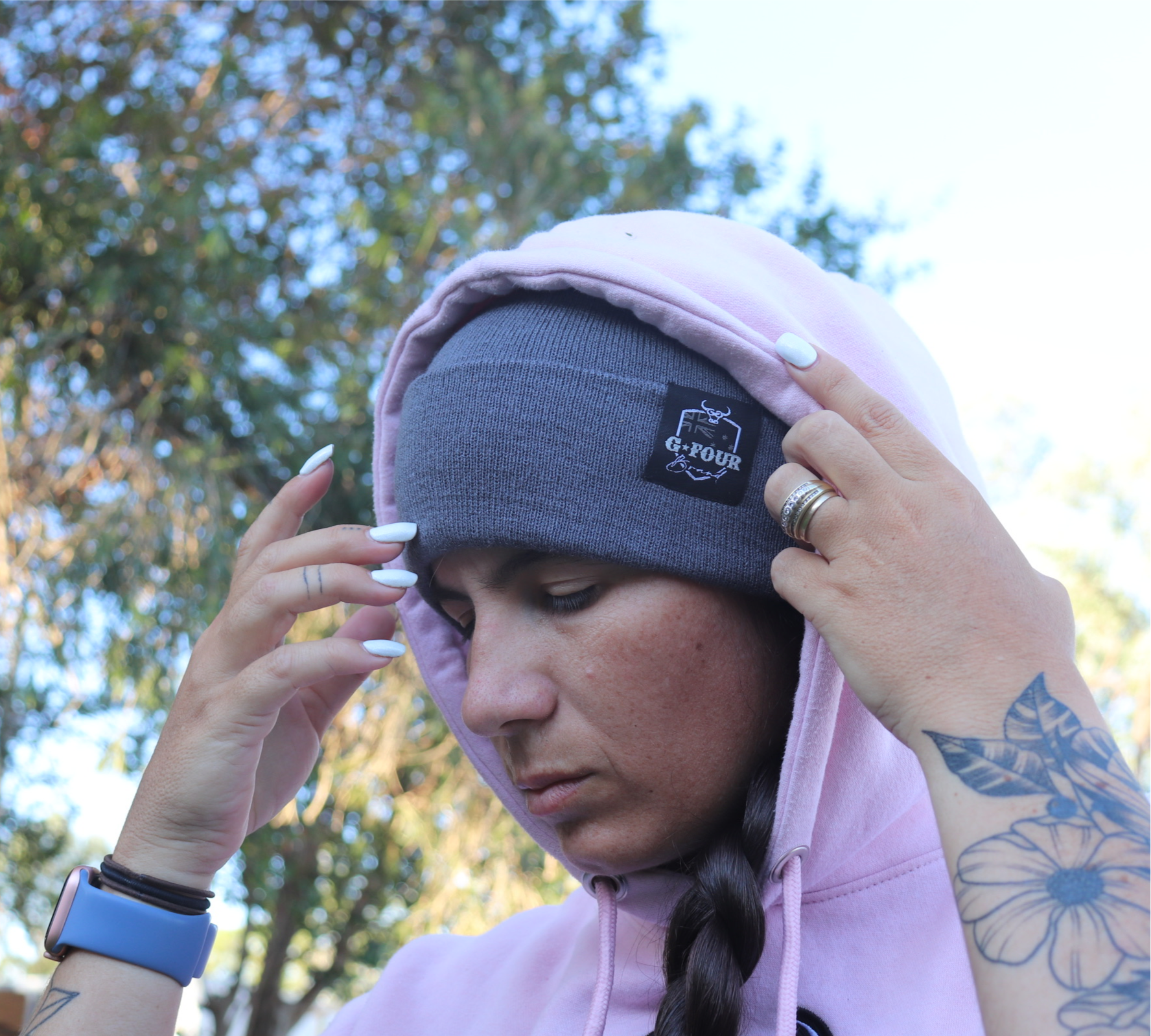 GFOUR Brand Beanie - Grey